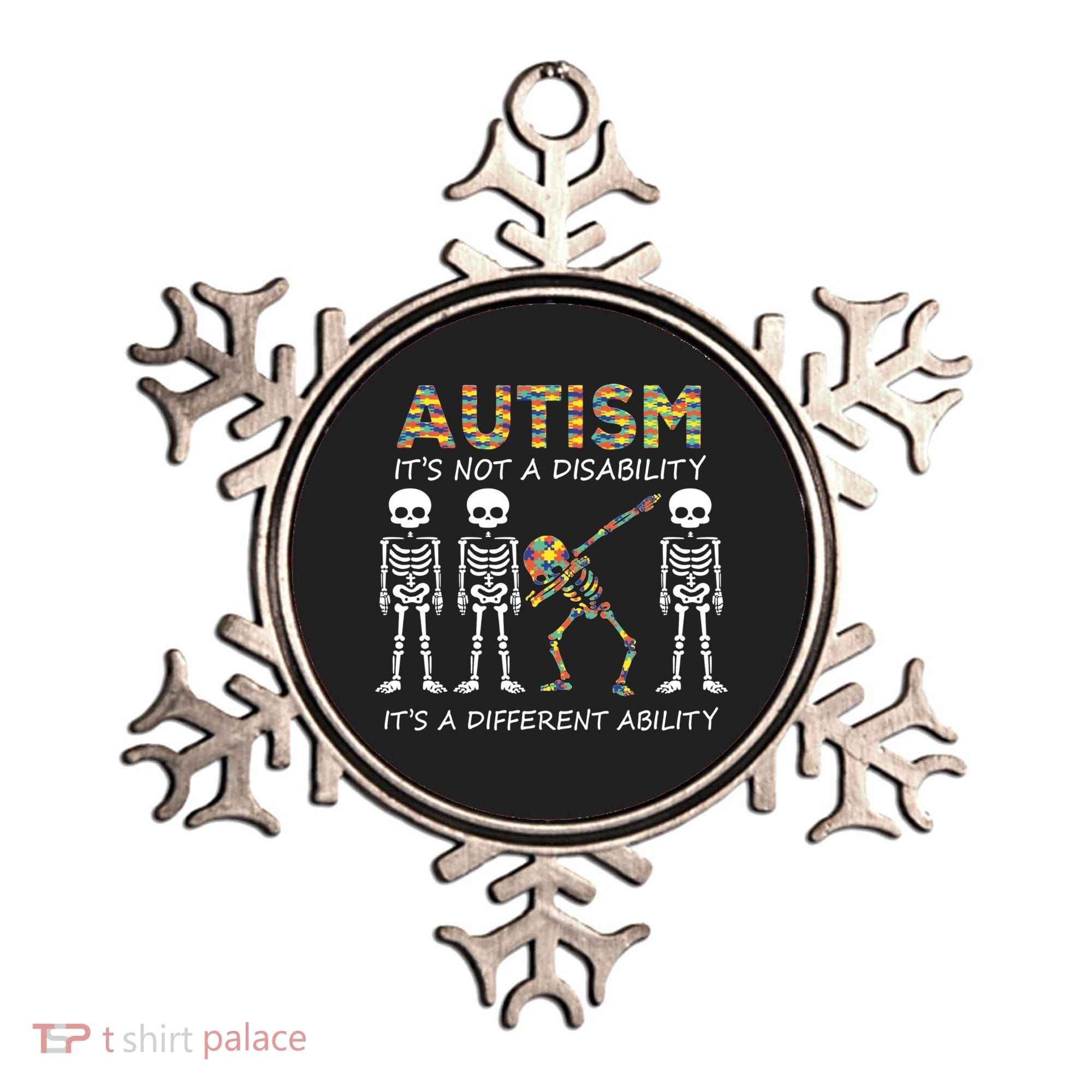 Autism It's A Different Ability Funny Dabbing Skeleton Gifts Ornament