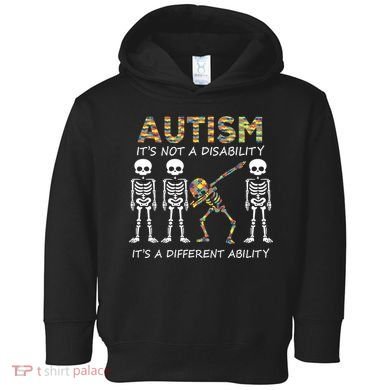 Autism It's A Different Ability Funny Dabbing Skeleton Gifts Toddler Hoodie