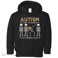 Autism It's A Different Ability Funny Dabbing Skeleton Gifts Toddler Hoodie thumb 0