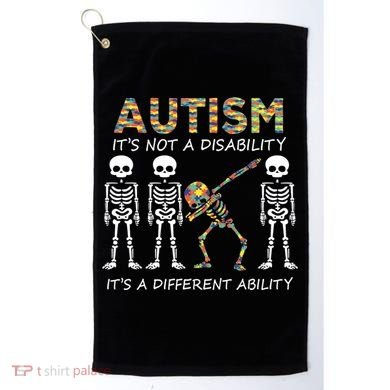 Autism It's A Different Ability Funny Dabbing Skeleton Gifts Golf Towel