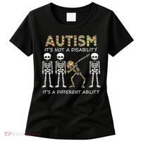 Autism It's A Different Ability Funny Dabbing Skeleton Gifts Women's T-Shirt thumb 0