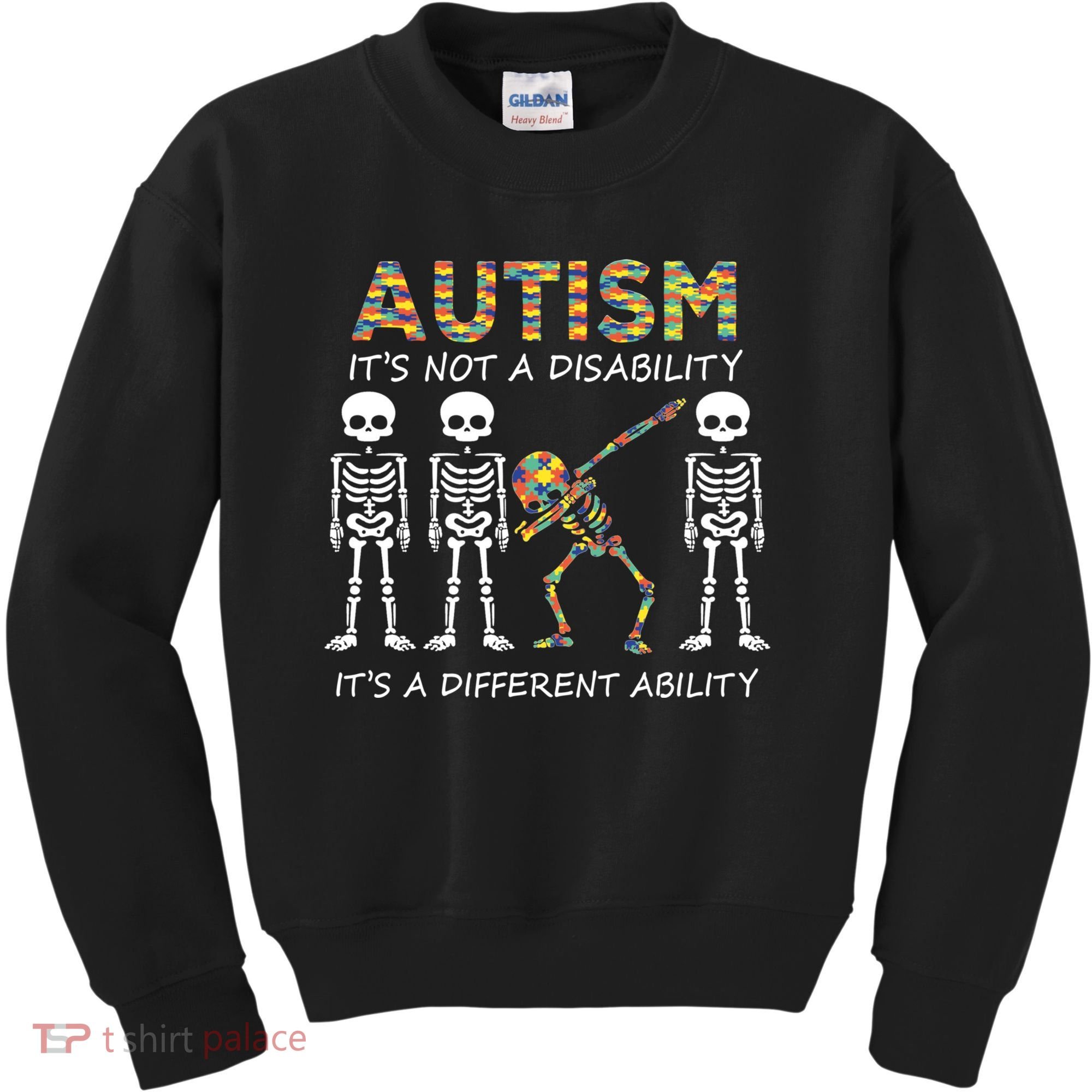 Autism It's A Different Ability Funny Dabbing Skeleton Gifts Kids Sweatshirt