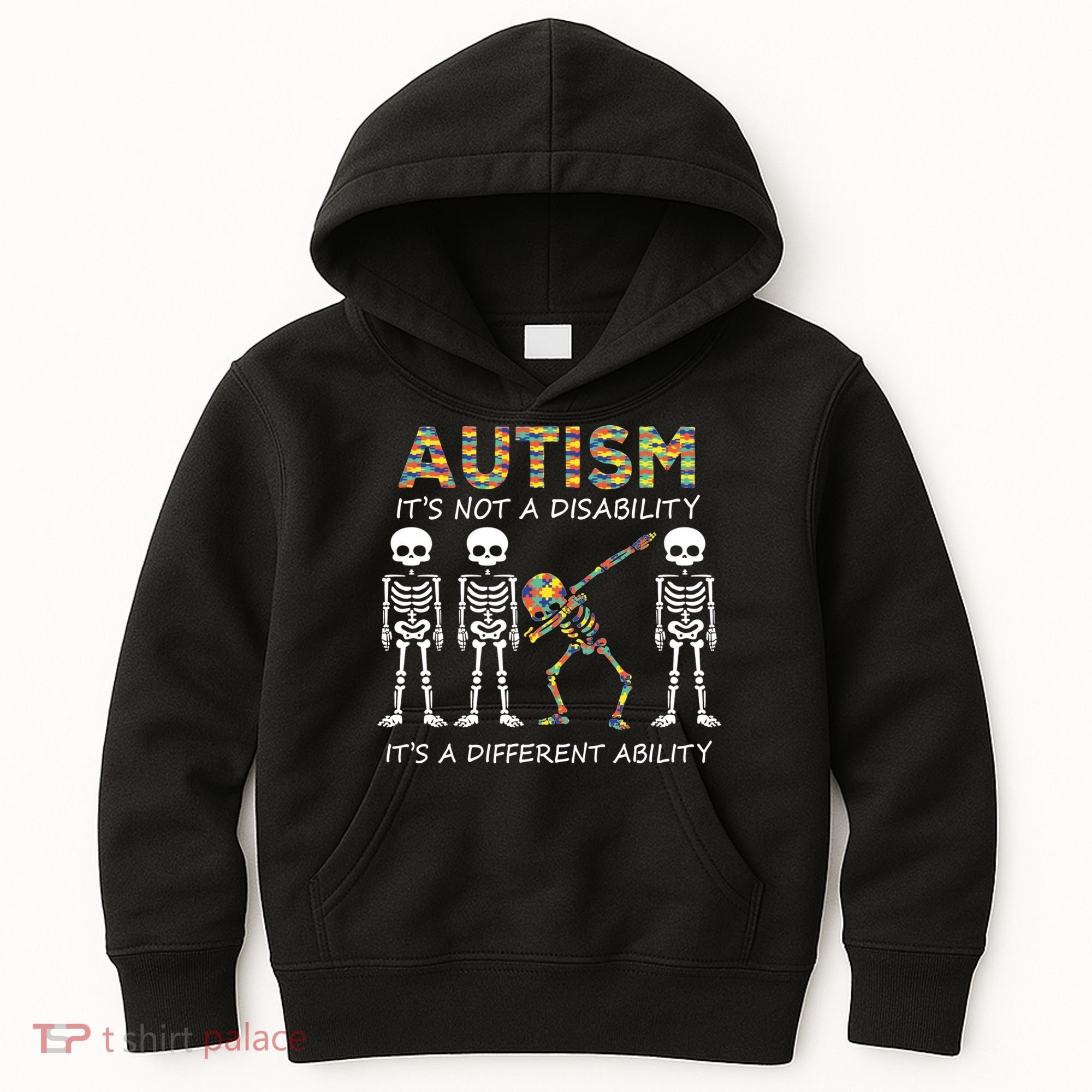 Autism It's A Different Ability Funny Dabbing Skeleton Gifts Kids Hoodie