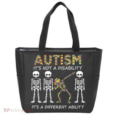 Autism It's A Different Ability Funny Dabbing Skeleton Gifts Tote Bag
