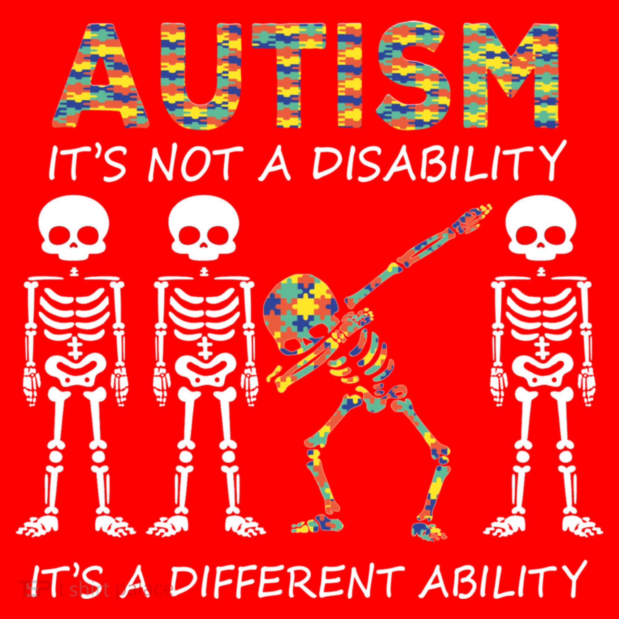 Autism It's A Different Ability Funny Dabbing Skeleton Gifts Santa Hat