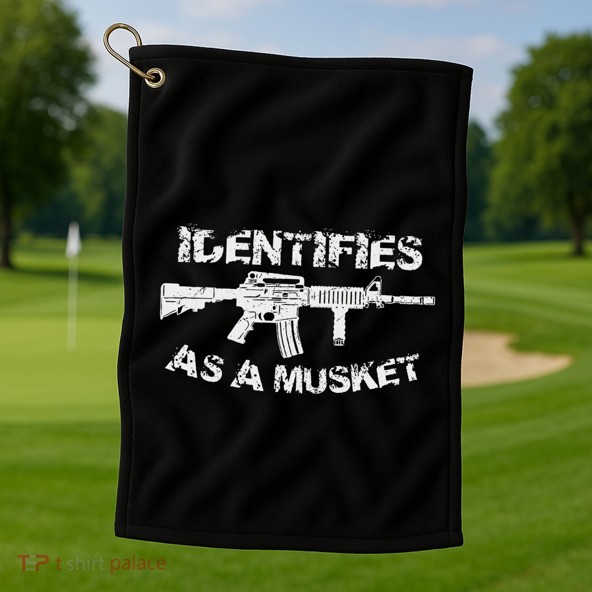 Ar15 Identifies As A Musket Pro Gun Anti Liberal Gift 2a Golf Towel