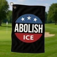 Abolish Ice Anti Trump Golf Towel thumb 1