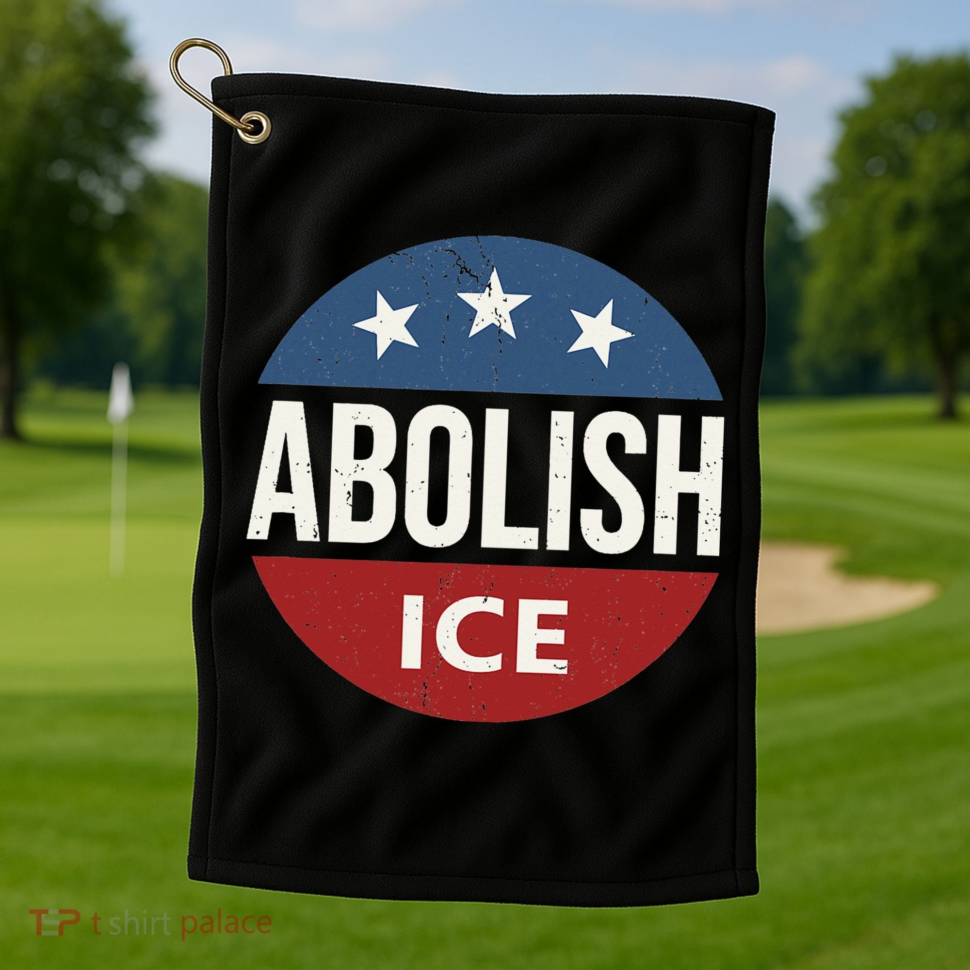 Abolish Ice Anti Trump Golf Towel