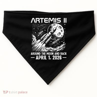 Artemis II Around The Moon And Back 2026 USA-Made Doggie Bandana