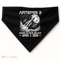 Artemis II Around The Moon And Back 2026 USA-Made Doggie Bandana thumb 0