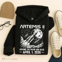 Artemis II Around The Moon And Back 2026 Hoodie thumb 4