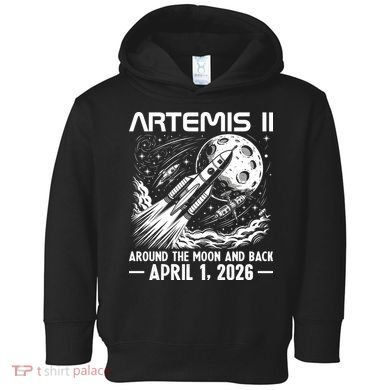 Artemis II Around The Moon And Back 2026 Toddler Hoodie
