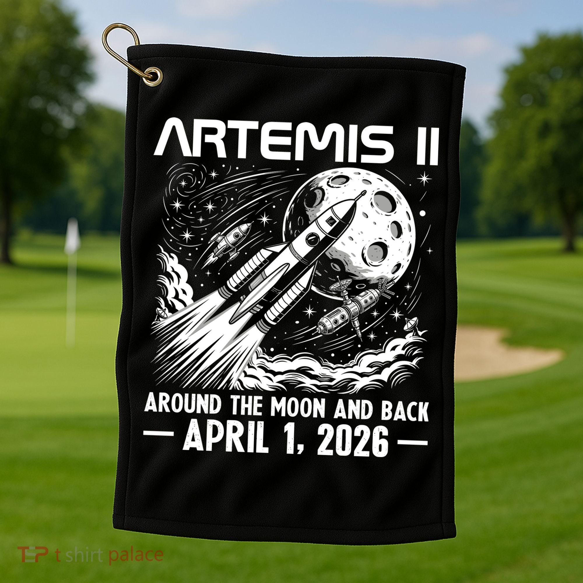Artemis II Around The Moon And Back 2026 Golf Towel