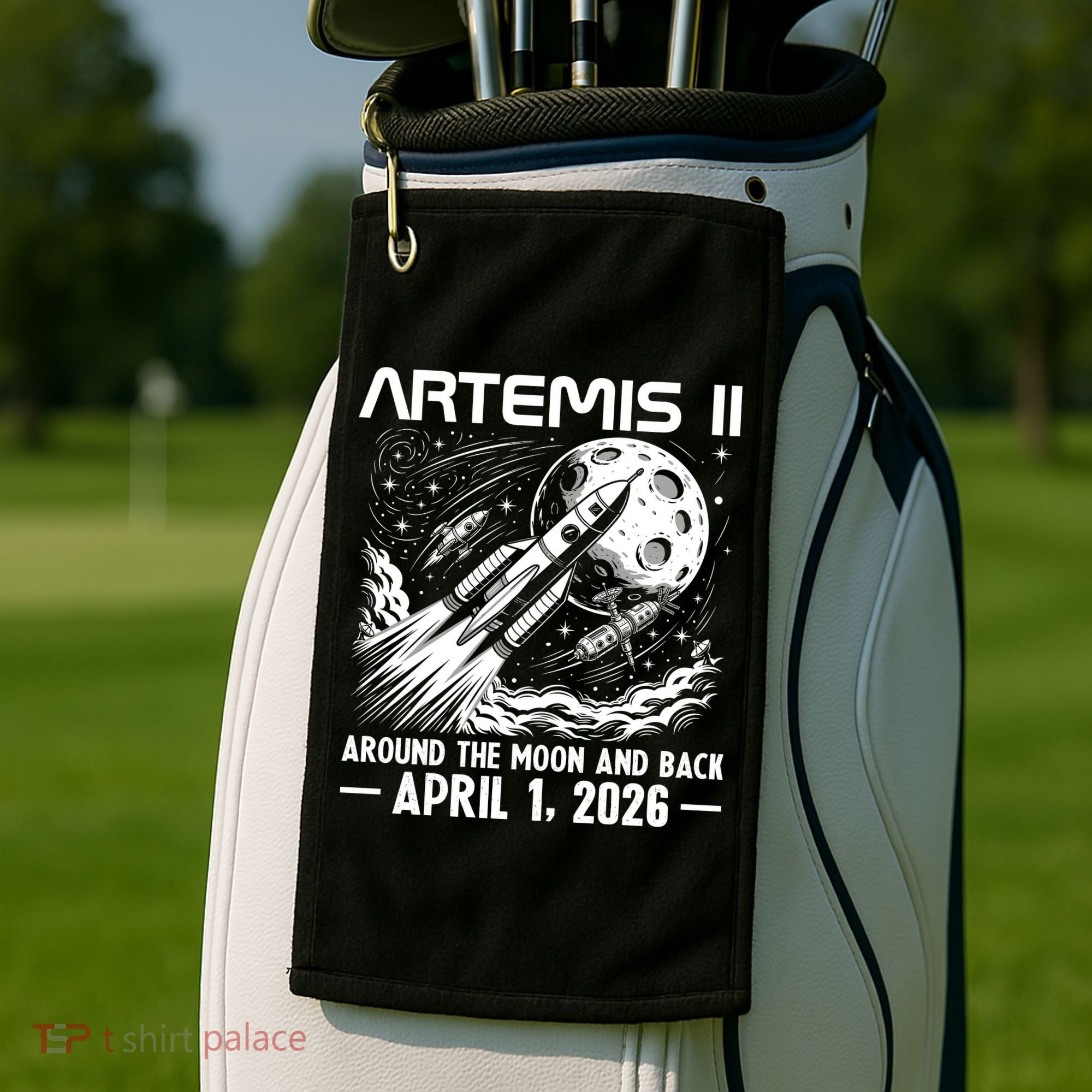 Artemis II Around The Moon And Back 2026 Golf Towel