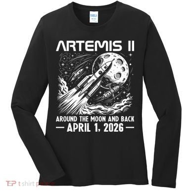 Artemis II Around The Moon And Back 2026 Women's Long Sleeve Shirt