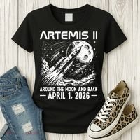 Artemis II Around The Moon And Back 2026 Women's T-Shirt thumb 3