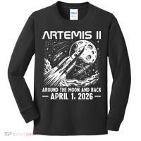 Artemis II Around The Moon And Back 2026 Kids Long Sleeve Shirt thumb 0