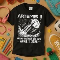 Artemis II Around The Moon And Back 2026 Kids T-Shirt thumb 3