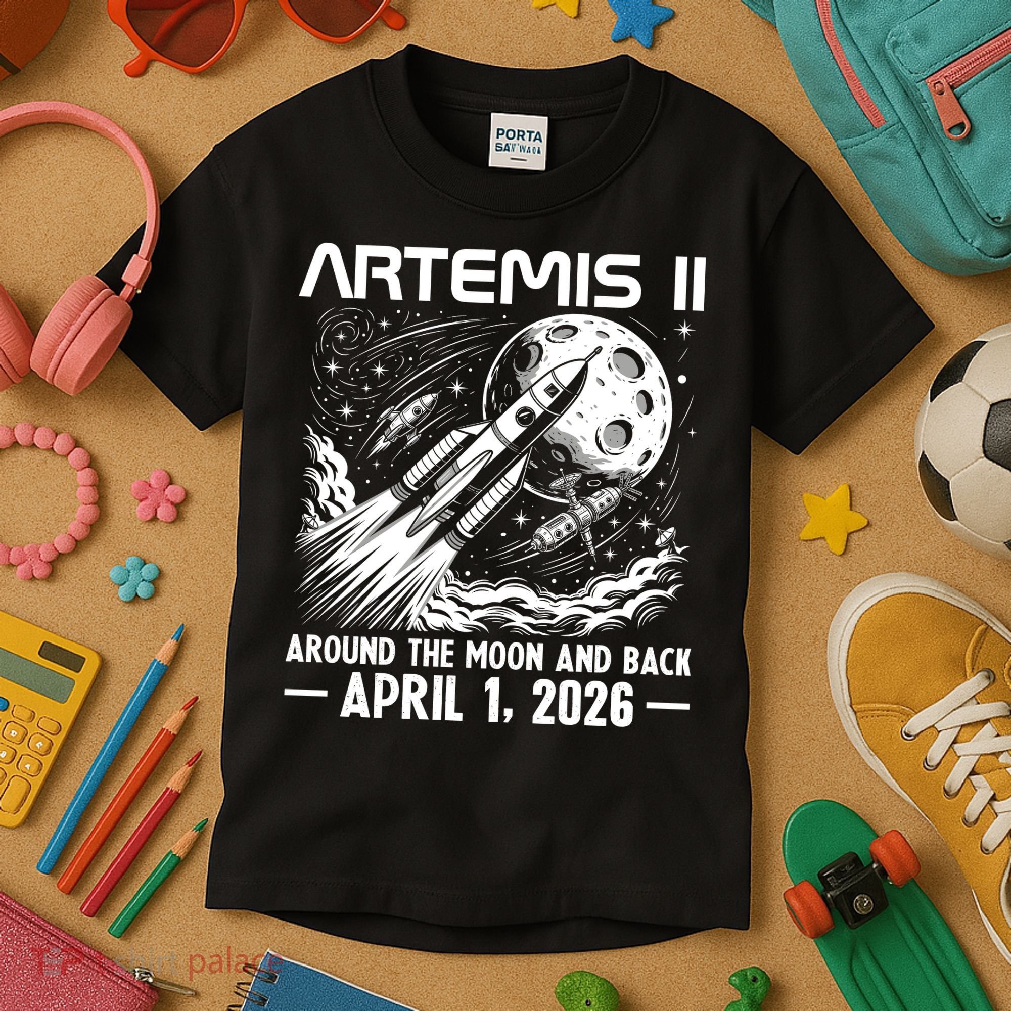 Artemis II Around The Moon And Back 2026 Kids T-Shirt