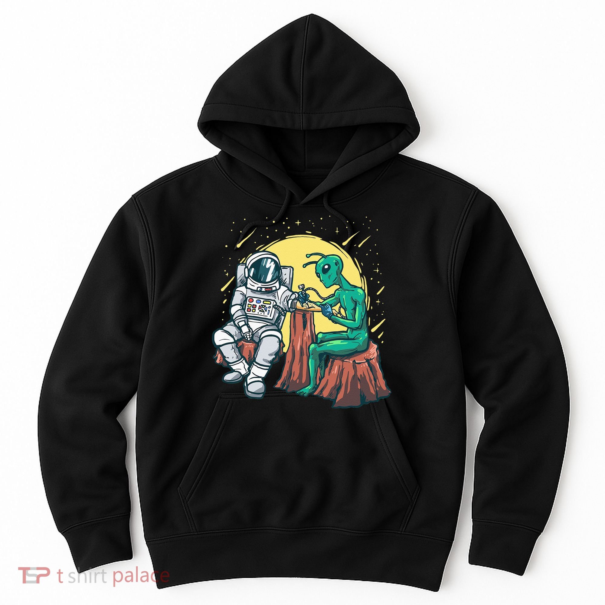 Alien Inking Astronaut Ink Funny Tattoo Artist Hoodie