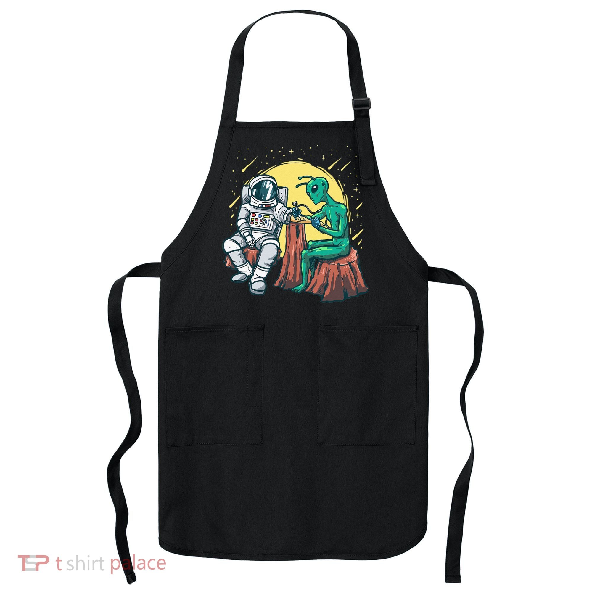 Alien Inking Astronaut Ink Funny Tattoo Artist Apron