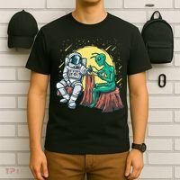 Alien Inking Astronaut Ink Funny Tattoo Artist T-Shirt thumb 6