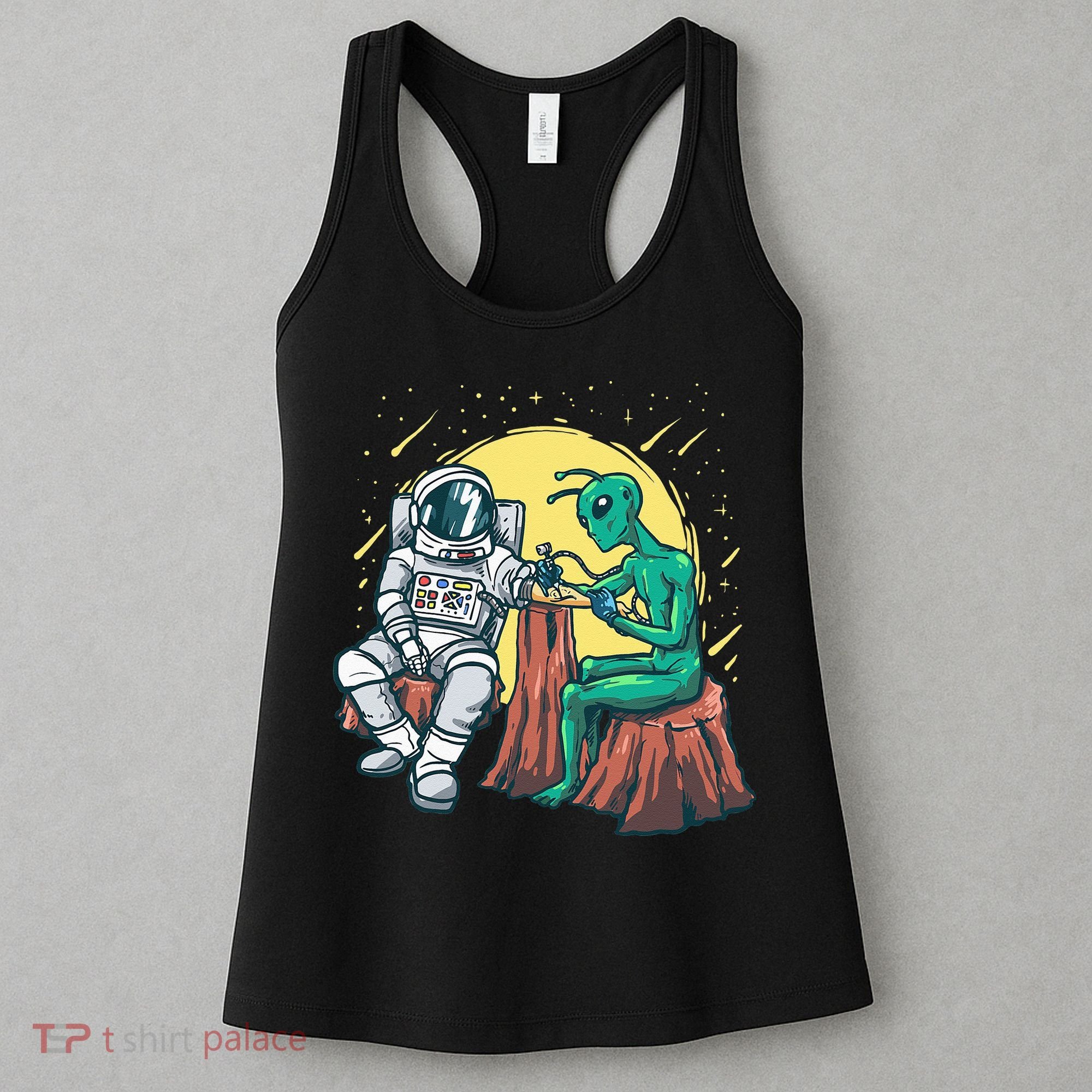 Alien Inking Astronaut Ink Funny Tattoo Artist Women's Tank Top