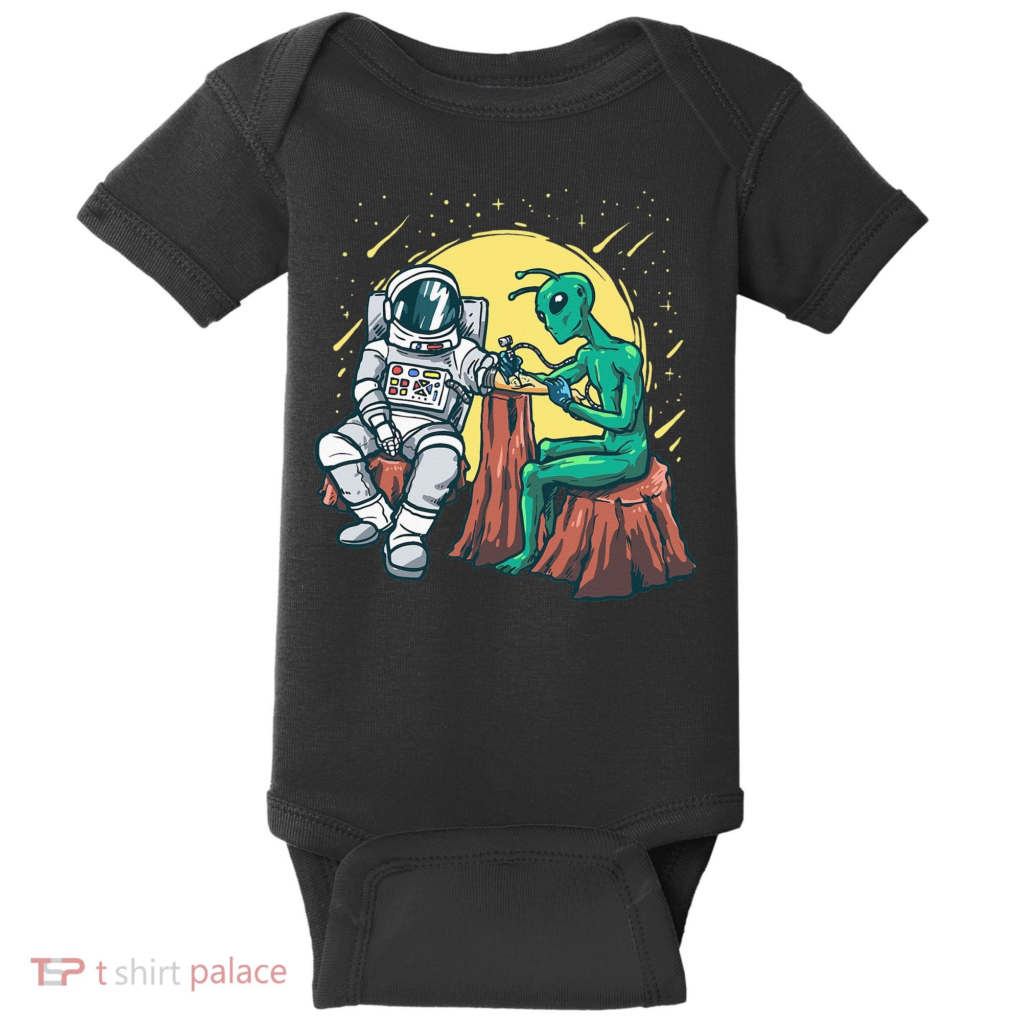 Alien Inking Astronaut Ink Funny Tattoo Artist Baby Bodysuit