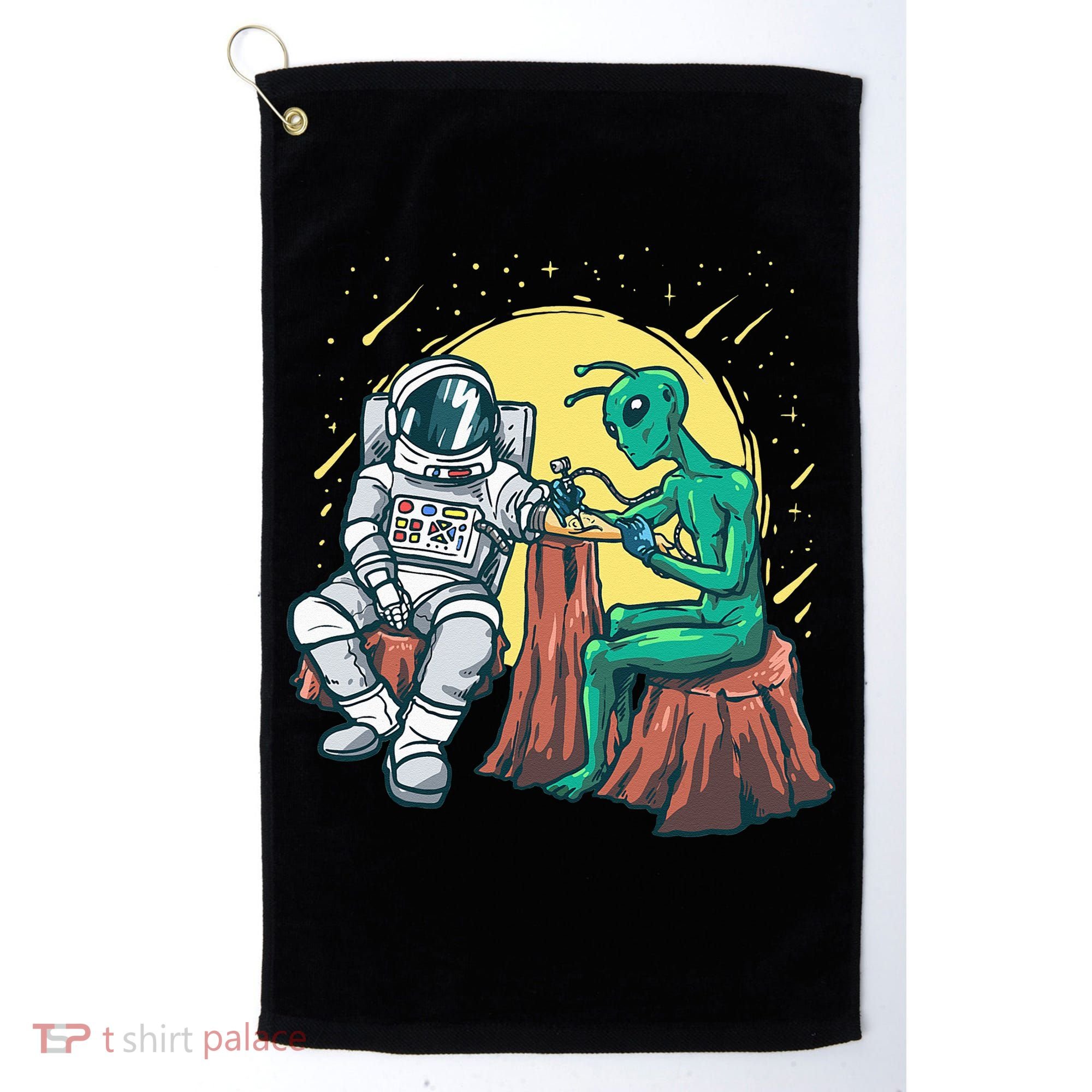 Alien Inking Astronaut Ink Funny Tattoo Artist Golf Towel