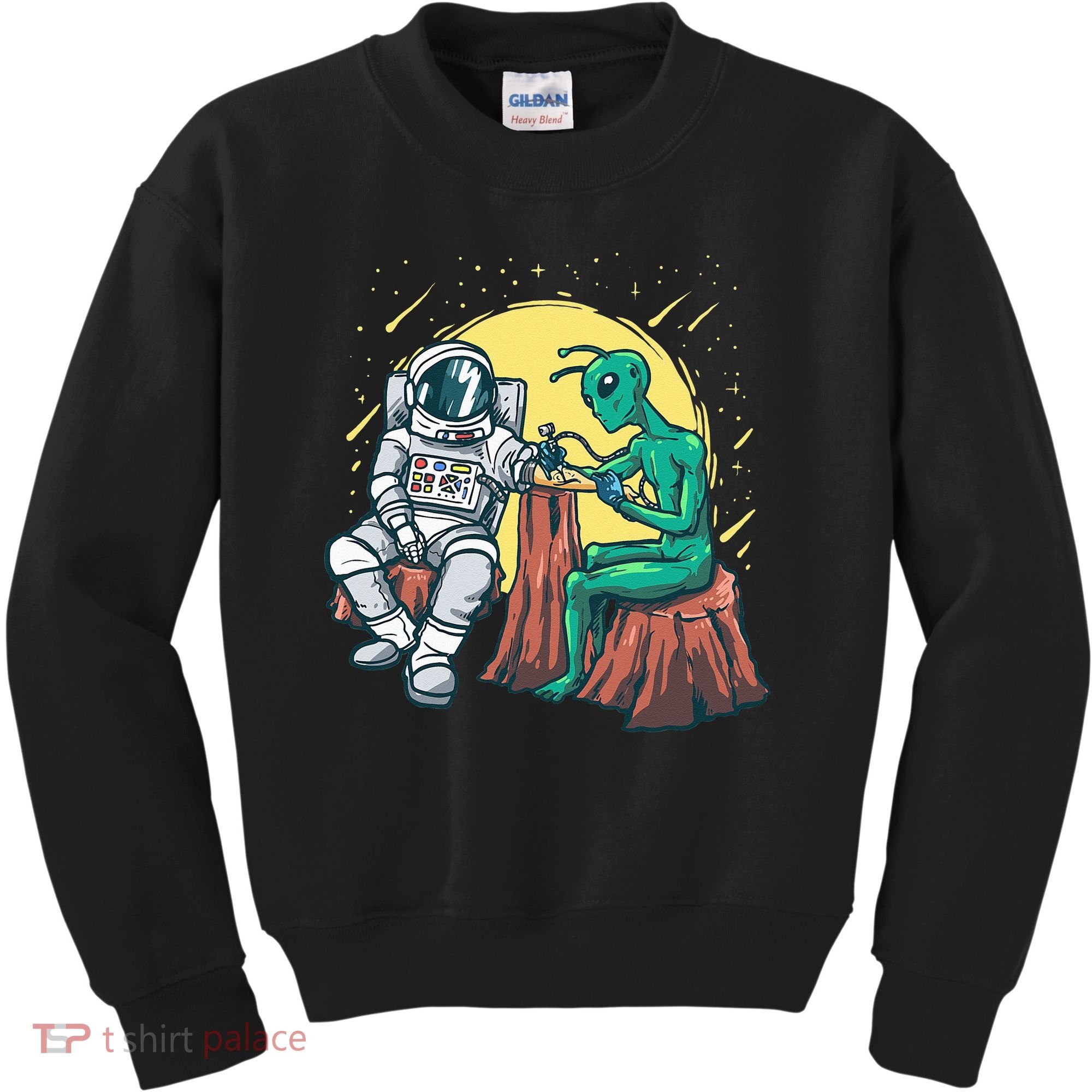 Alien Inking Astronaut Ink Funny Tattoo Artist Kids Sweatshirt