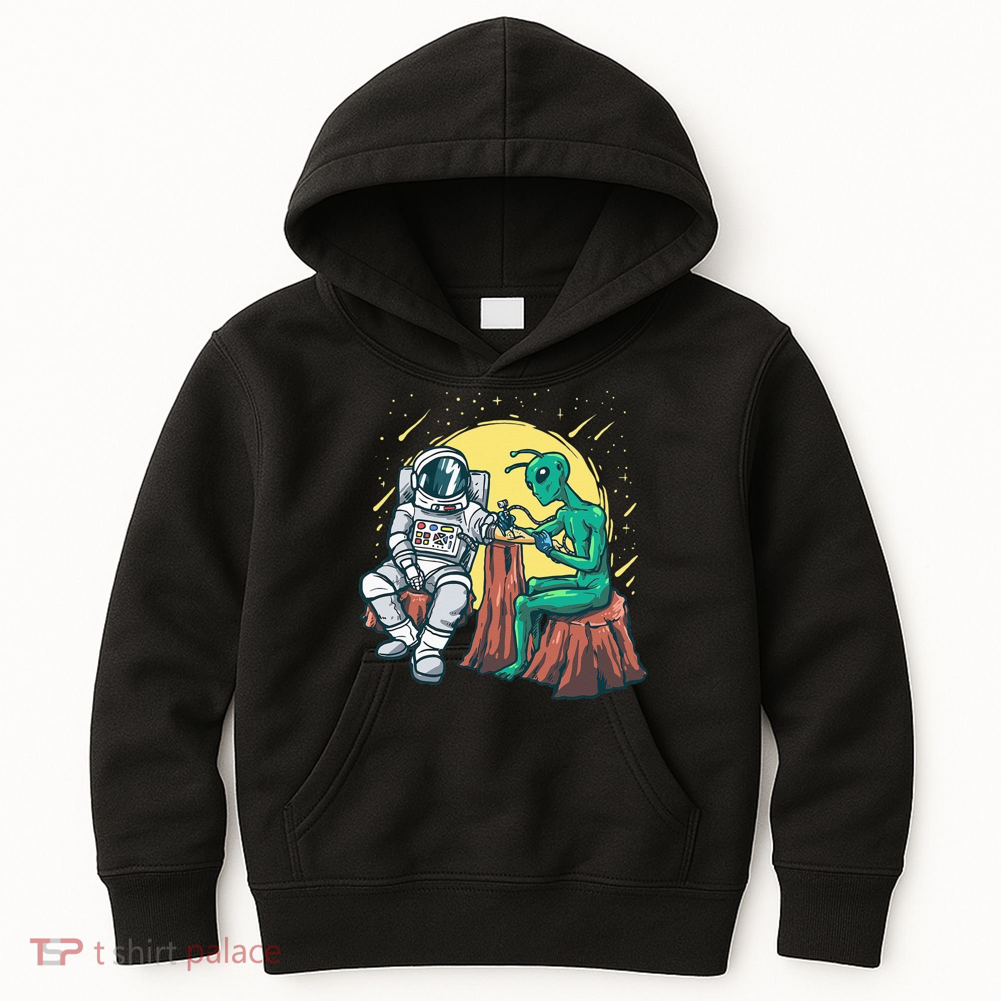 Alien Inking Astronaut Ink Funny Tattoo Artist Kids Hoodie