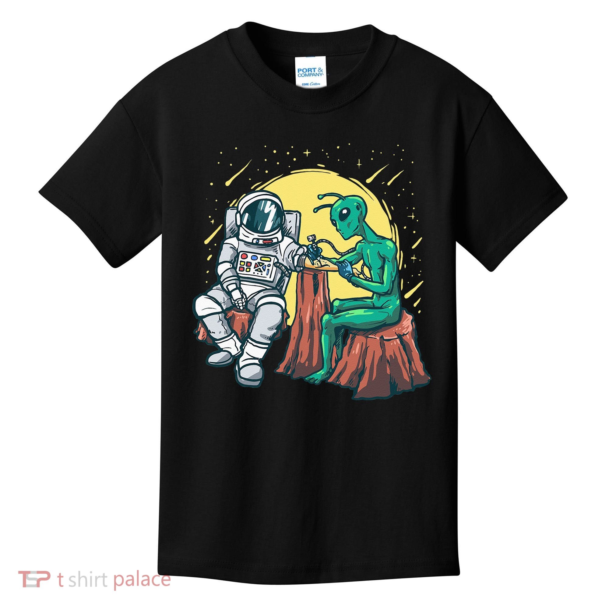Alien Inking Astronaut Ink Funny Tattoo Artist Kids T-Shirt
