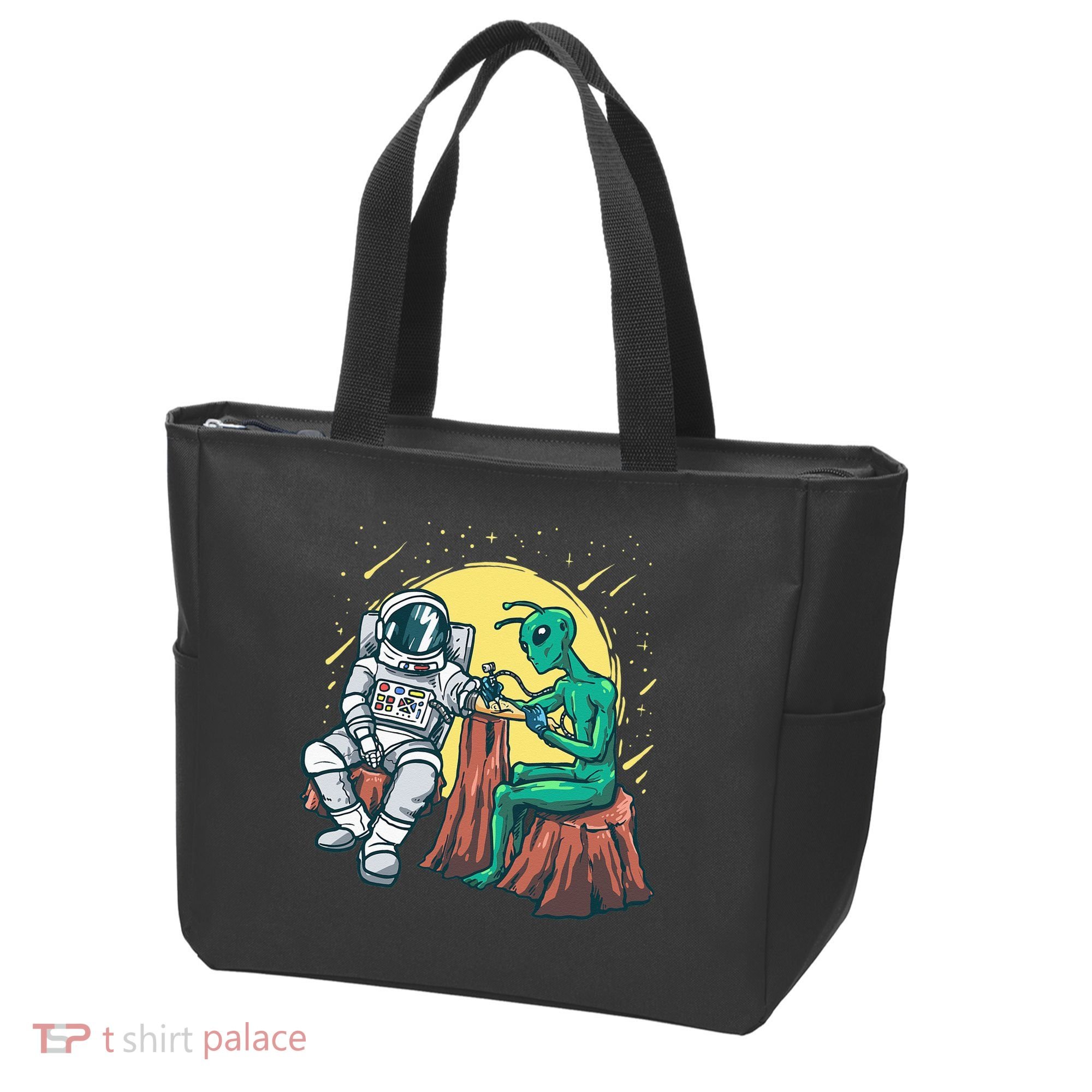 Alien Inking Astronaut Ink Funny Tattoo Artist Tote Bag