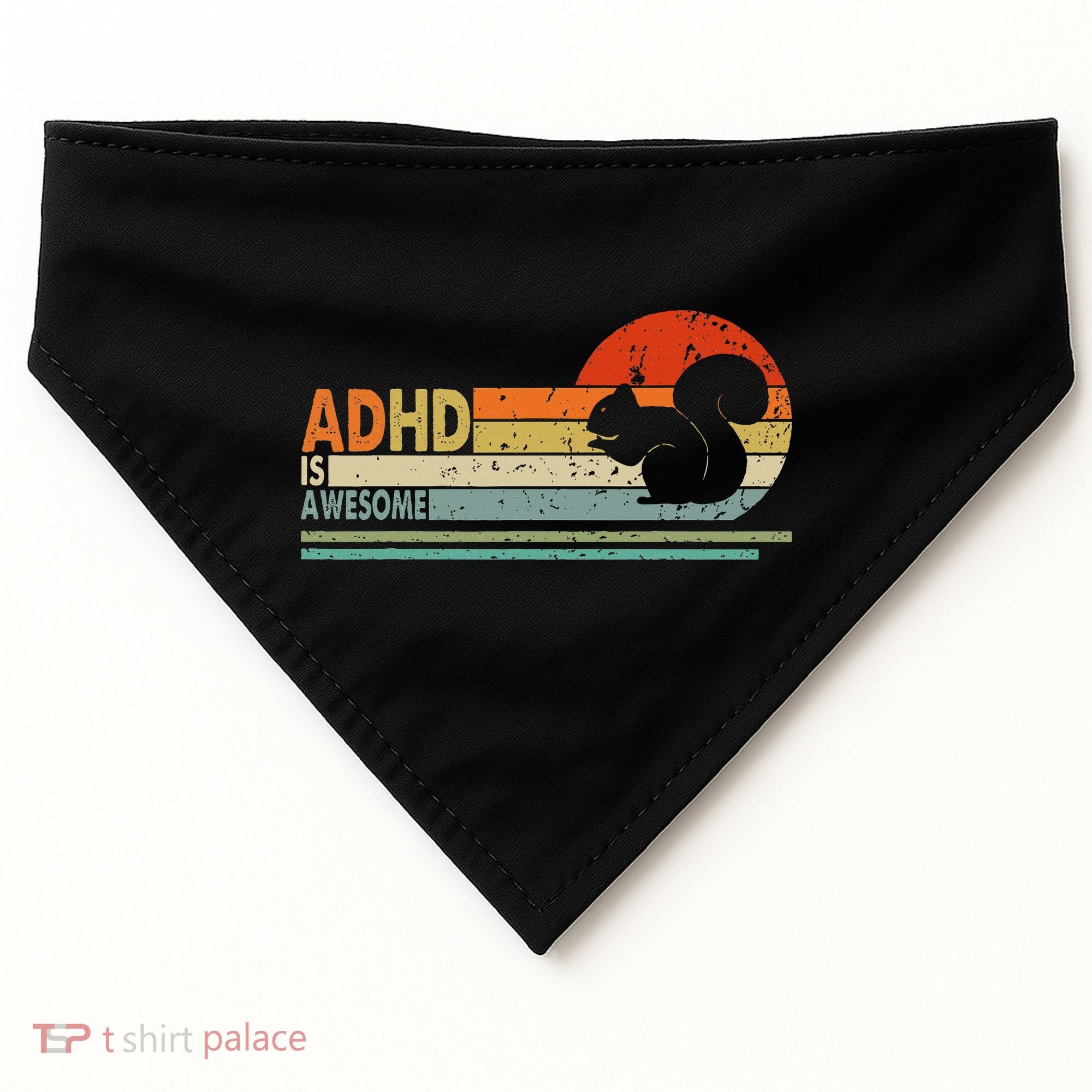 Adhd Is Awesome Cute Squirrel USA-Made Doggie Bandana