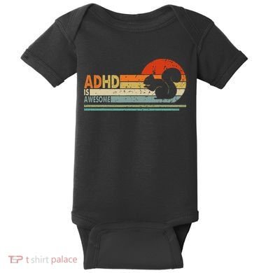 Adhd Is Awesome Cute Squirrel Baby Bodysuit