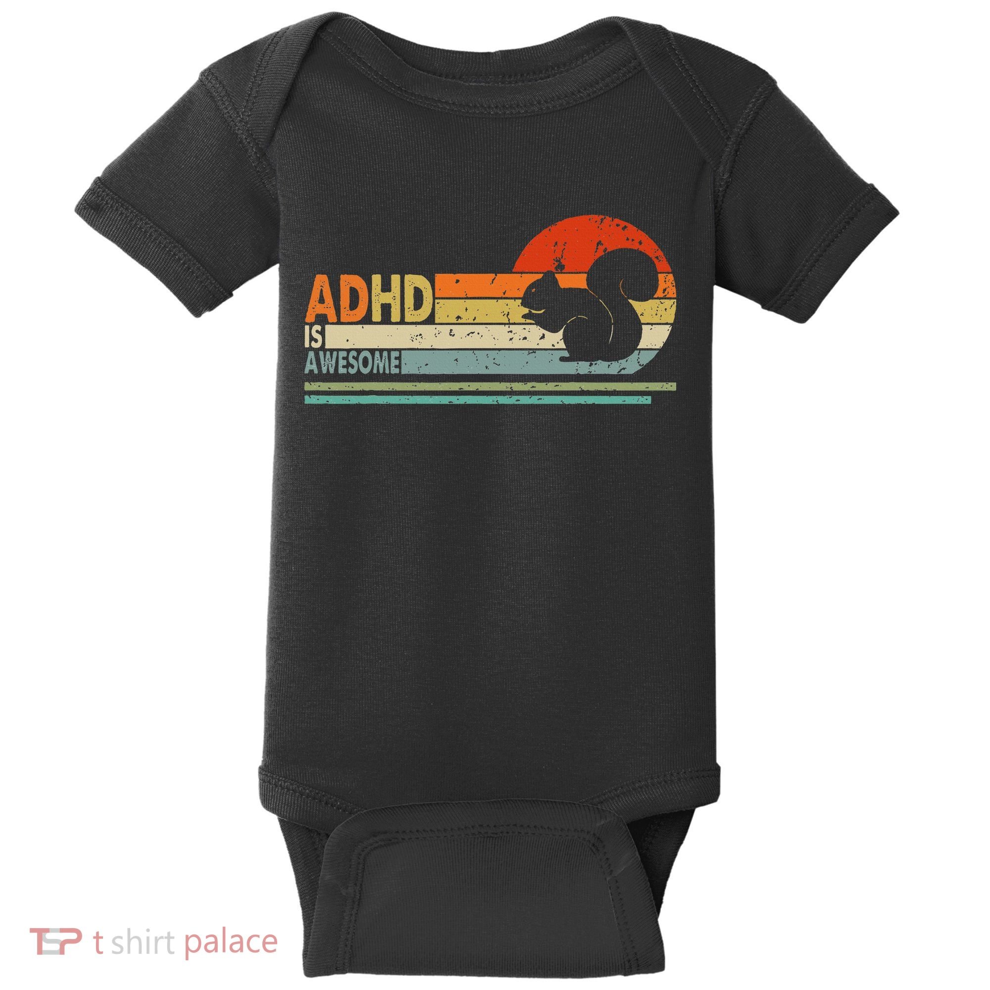Adhd Is Awesome Cute Squirrel Baby Bodysuit