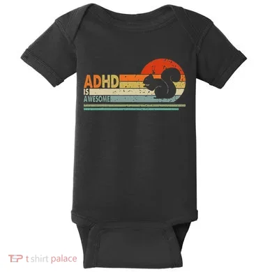Adhd Is Awesome Cute Squirrel Baby Bodysuit