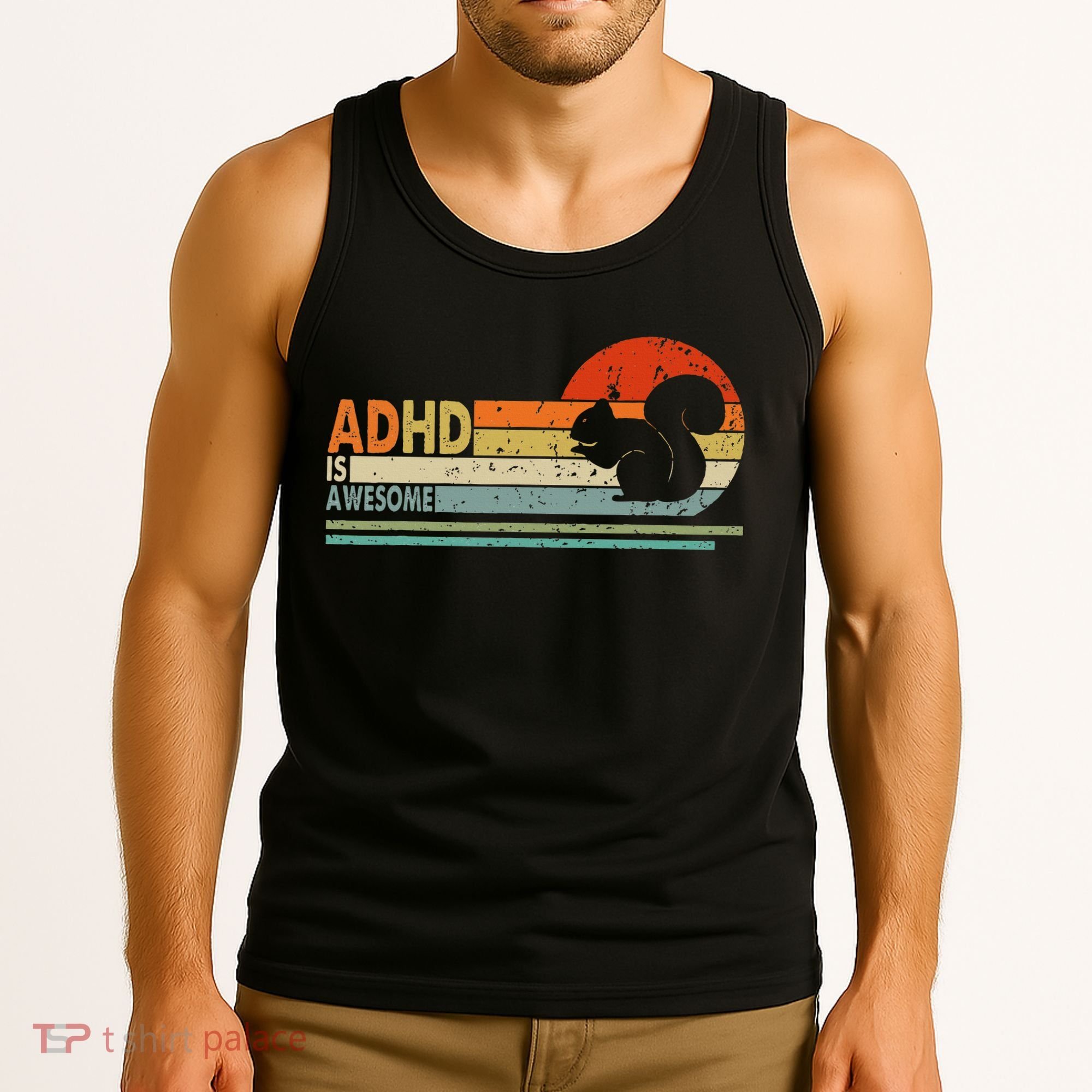 Adhd Is Awesome Cute Squirrel Tank Top