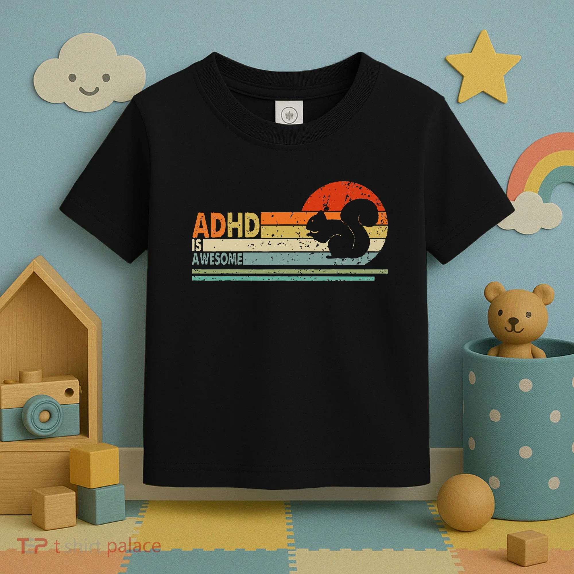 Adhd Is Awesome Cute Squirrel Toddler T-Shirt