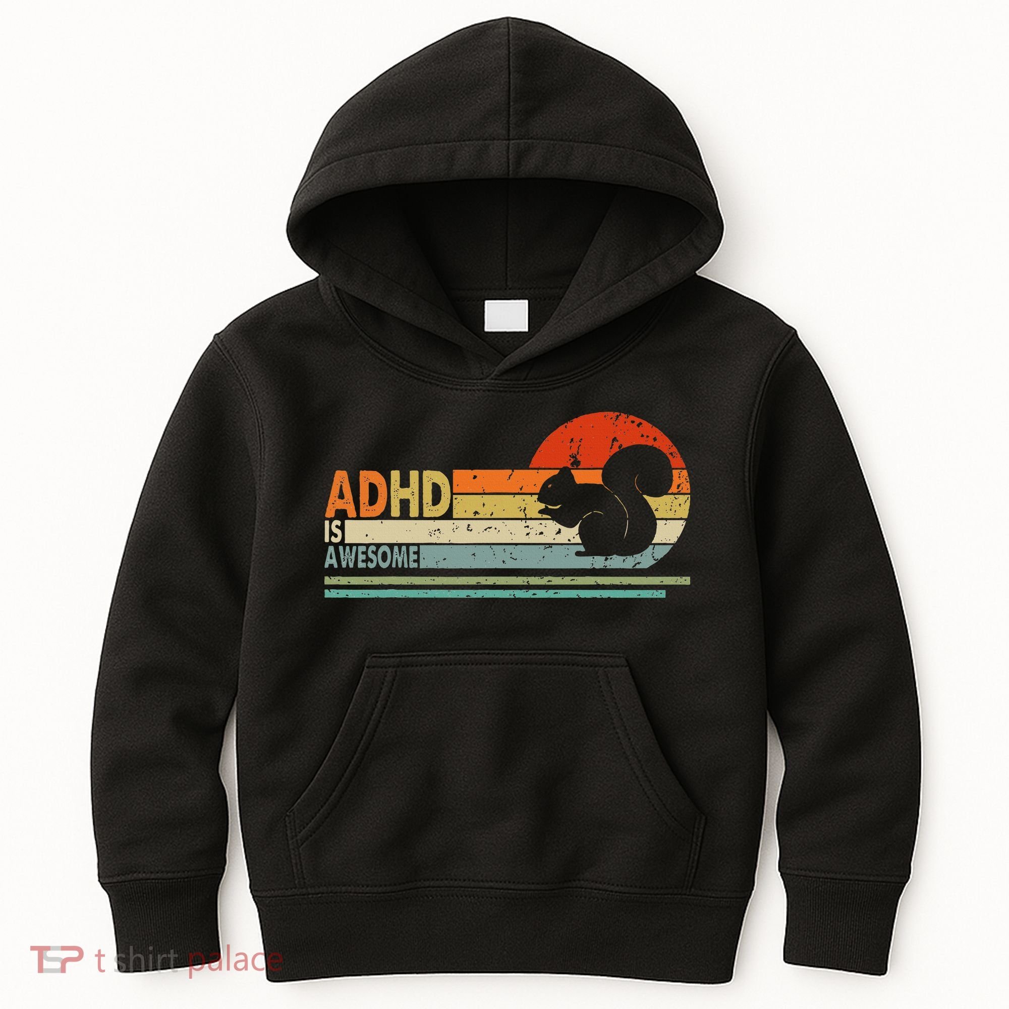 Adhd Is Awesome Cute Squirrel Kids Hoodie