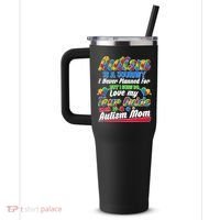 Autism Is A Journey I'm An Autism Mom 40oz Vacuum Insulated Stainless Steel Travel Tumbler thumb 2