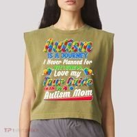 Autism Is A Journey I'm An Autism Mom Garment-Dyed Women's Muscle Tee thumb 2
