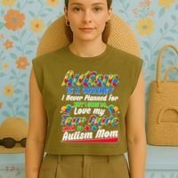 Autism Is A Journey I'm An Autism Mom Garment-Dyed Women's Muscle Tee thumb 4