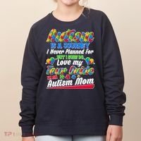 Autism Is A Journey I'm An Autism Mom Women's Sweatshirt thumb 0