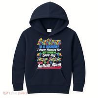 Autism Is A Journey I'm An Autism Mom Kids Hoodie thumb 0