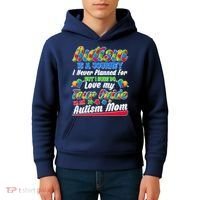 Autism Is A Journey I'm An Autism Mom Kids Hoodie thumb 4