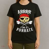 Arrrr IM A Purrate Cat Buccaneer Freebooter T-Shirt thumb 4