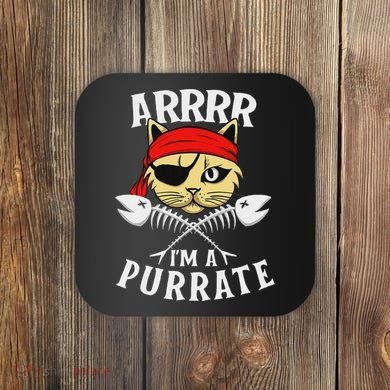 Arrrr IM A Purrate Cat Buccaneer Freebooter Coaster