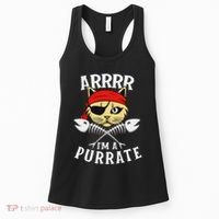 Arrrr IM A Purrate Cat Buccaneer Freebooter Women's Tank Top thumb 0