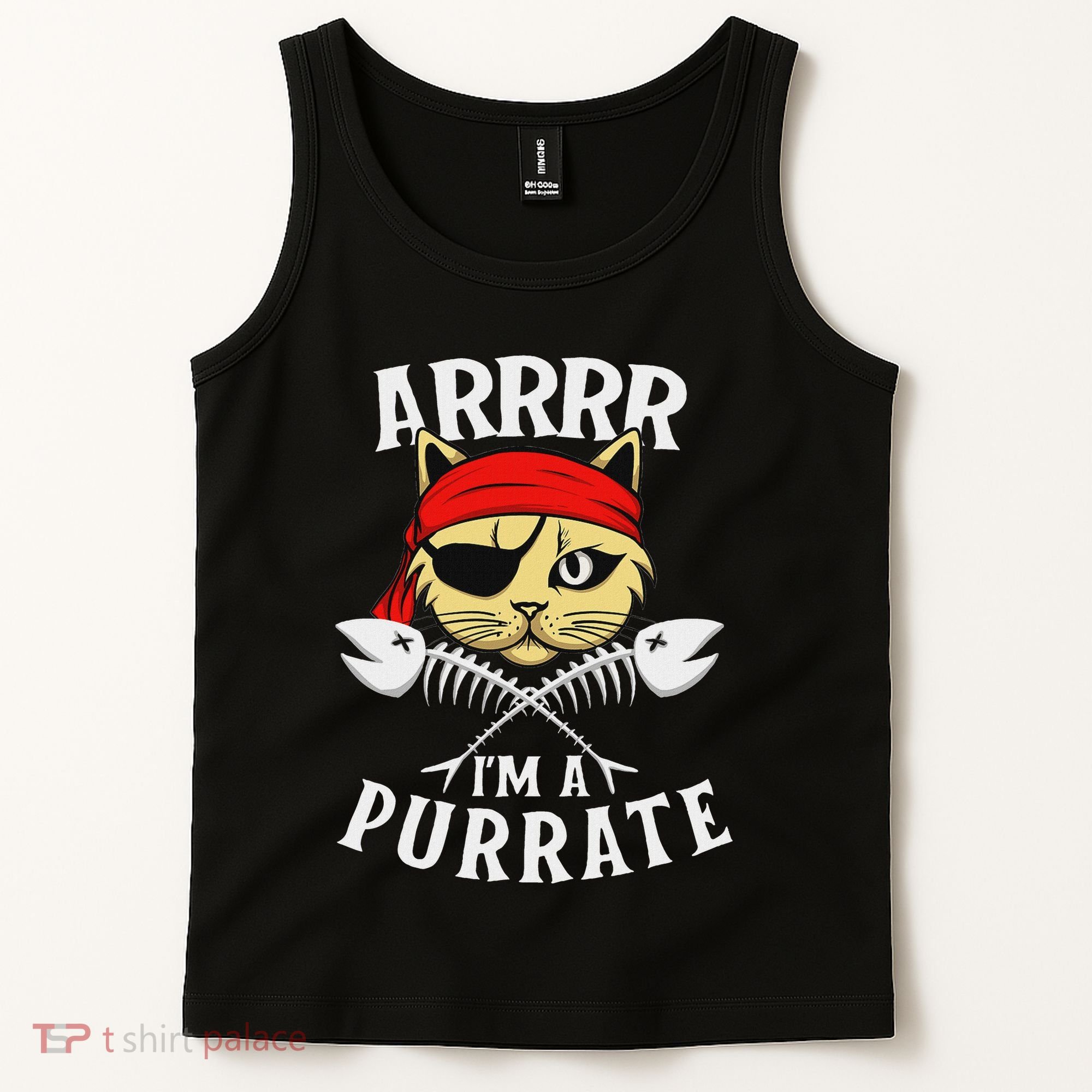 Arrrr IM A Purrate Cat Buccaneer Freebooter Tank Top
